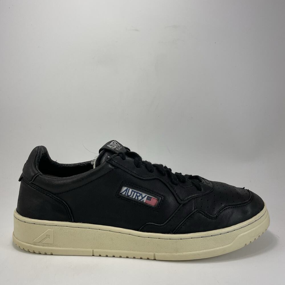 Autry Medalist Low Sneakers Black Leather Mens EU 46 / US 12 Retro 80s Inspired